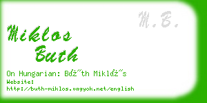 miklos buth business card